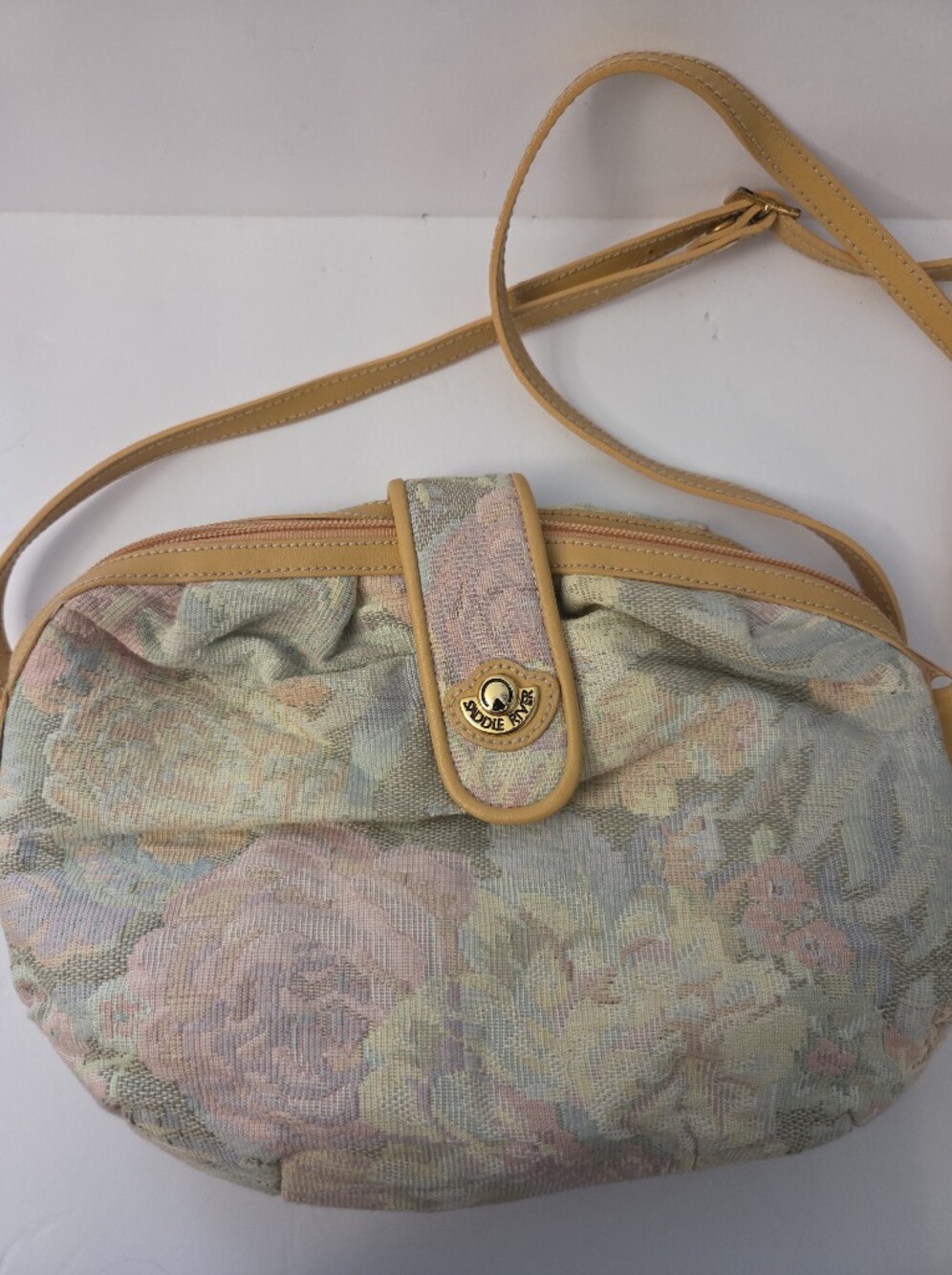 Saddle River Floral Tapestry Crossbody Bag Pastel Cottagecore Purse